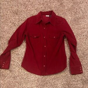 Arizona Jean Company Burgundy Corduroy Shirt